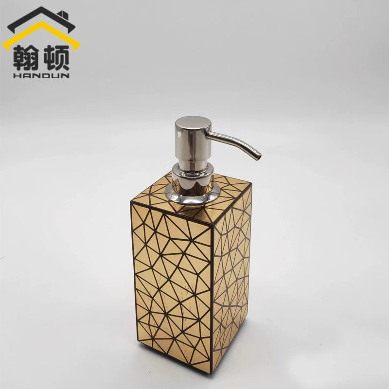 翰顿金箔咖线乳液瓶创意时尚欧式奢华抽纸盒家用酒店别墅纸抽盒