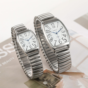 中年老人手表专用男女士款 弹簧松紧带数字方形妈妈爸爸石英电子表