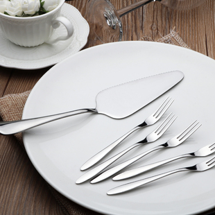 水果叉不锈钢蛋糕叉甜品叉蛋糕铲蛋糕刀定制LOGO 蛋糕餐具套装