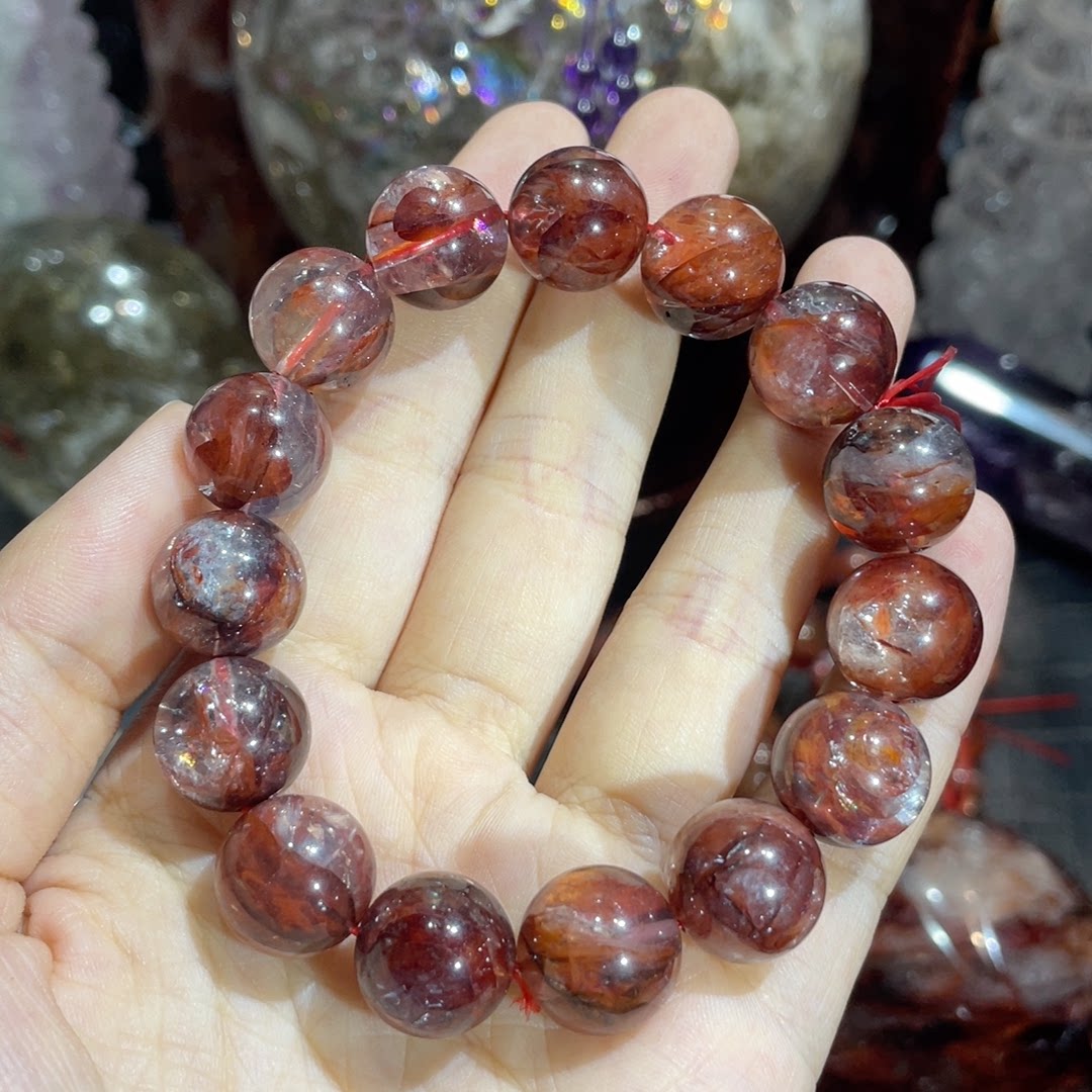 黑牛血鸩羽爆彩手串 14咪