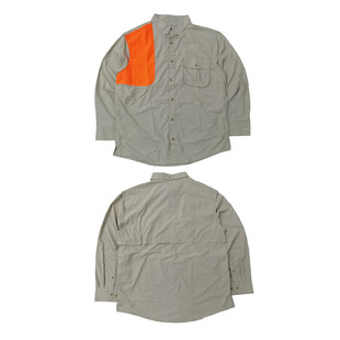 欧美大码宽松版型春夏透气防晒速干户外猎装翻领长袖尼龙衬衫Y748