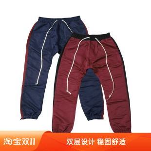 包邮 男女中性K840 脚拉链八分垮裤 双层面料春夏运动松紧腰宽松裤