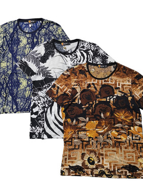 修身精神小伙夏季高弹力冰丝透气舒适圆领油画质感短袖T恤Y707男