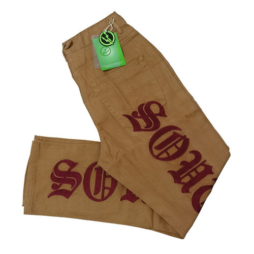 长裤休闲裤街头时尚刺绣帆布裤