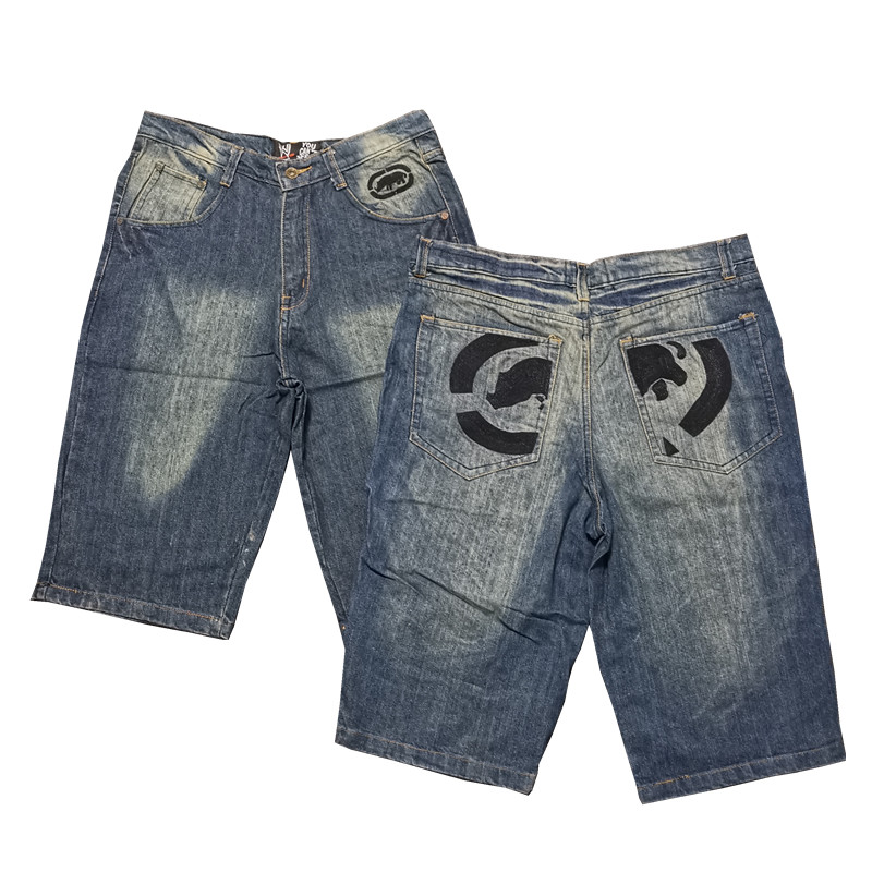 水洗工艺五分裤牛仔中裤欧美