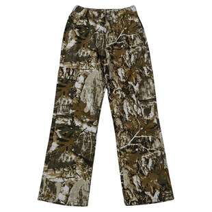 包邮 多袋狩猎仿生迷彩松紧腰宽松直筒剪裁水洗软面料休闲长裤 K846