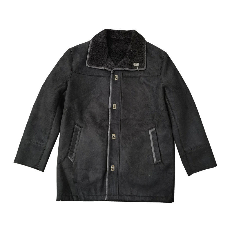 麂皮绒内植绒翻毛配羊皮包边复古中长款单排扣翻领夹克Y038包邮男,男装,夹克,淘宝优惠券,粉丝福利购,淘宝优惠卷