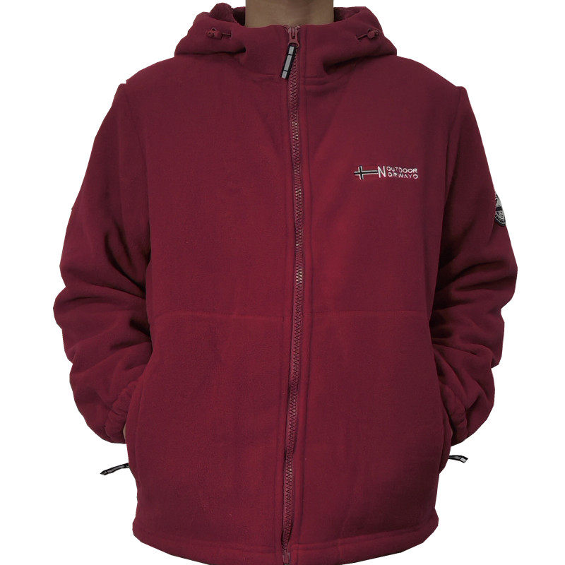 便宜又好穿内植厚绒酒红色户外保暖连帽拉链夹克Y455包邮男女中性,男装,夹克,淘宝优惠券,粉丝福利购,淘宝优惠卷