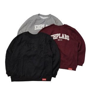 包邮 真心暖和美式 螺纹底摆内植绒毛巾绣舒适宽松圆领套头卫衣Y108