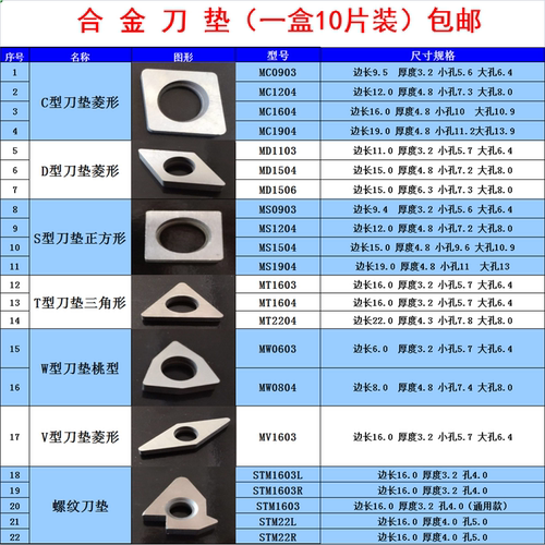 硬质合金数控合金垫片车刀杆刀垫