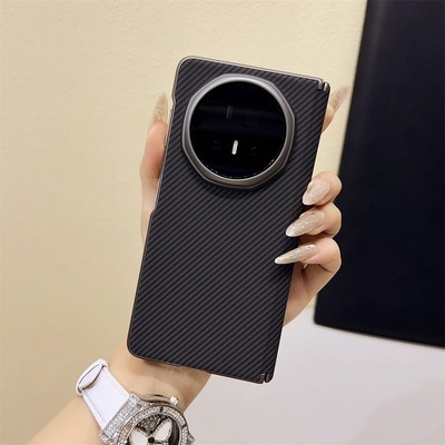 适用荣耀magicv5折叠屏手机壳男女新款碳纤维纹理V3铰链全包防摔vivoxfold5/OPPON5外壳时尚中轴高级感保护套