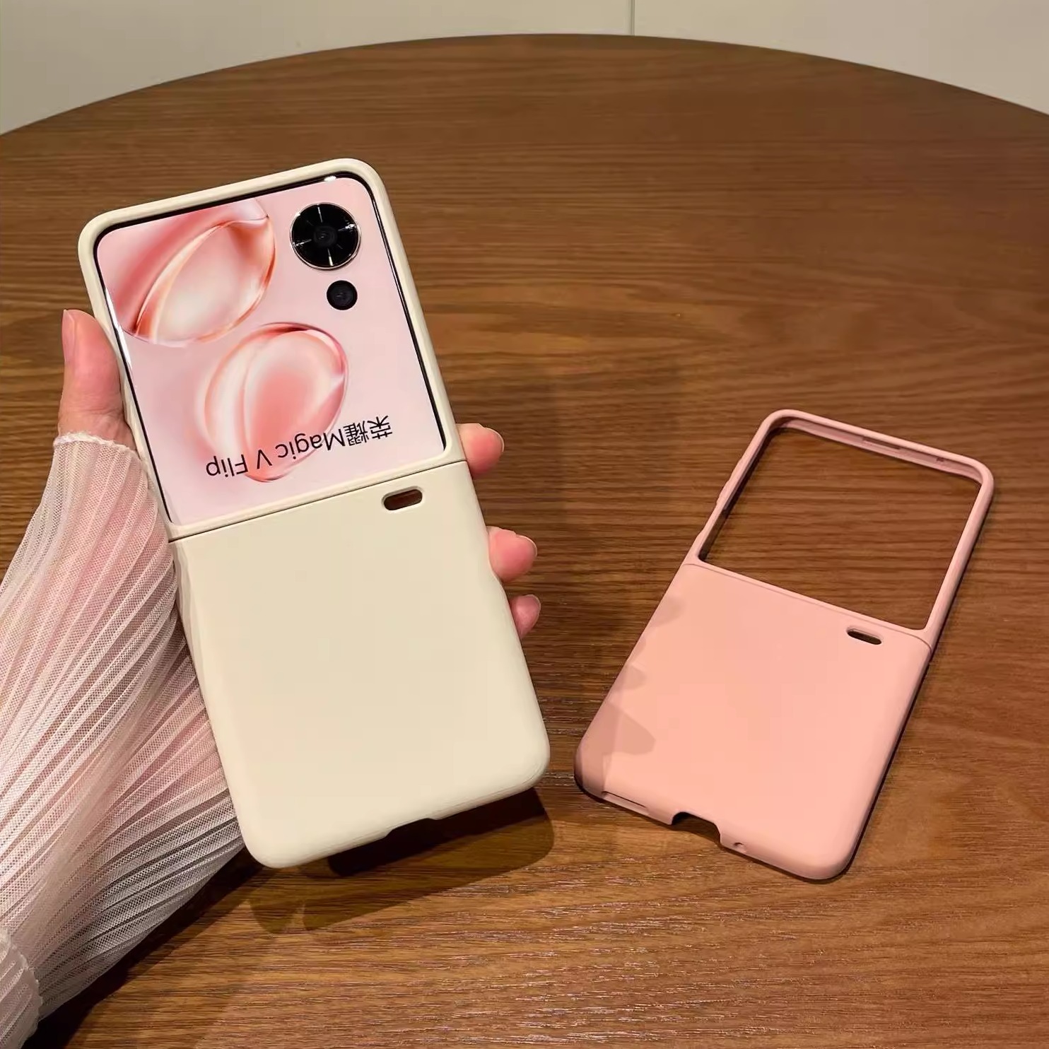 适用荣耀magicvflip折叠屏手机壳简约高级新款磨砂肤感honor纯色外壳荣耀Magic V Flip超薄全包防摔保护套女