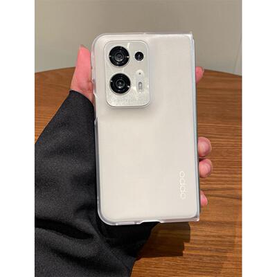 简约超薄磨砂不发黄透明适用于oppofindn2手机壳新款oppo折叠屏高档超薄Find N2小众网红商务翻盖限量保护套