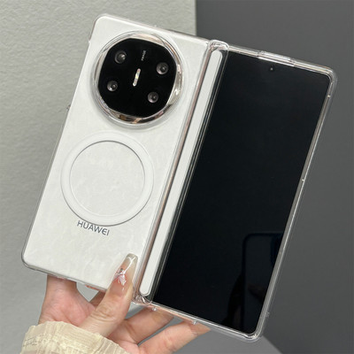 适用华为matex6折叠屏7手机壳x5磁吸x3典藏版中轴铰链全包保护荣耀magicvs3oppofindn5fold3pro6透明后壳前框