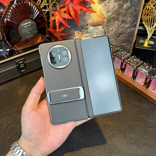 适用华为matex5/x6手机壳新款X5典藏版折叠屏碳纤维纹保护套磁吸中轴铰链全包防摔超薄X3外壳腕带支架