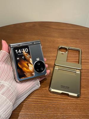 适用OPPOFindN3Flip手机壳新款折叠oppo find n3 flip女高级电镀防摔纯色超薄铰链全包折叠屏保护套简约潮流