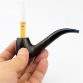 博古烟斗型卷烟烟嘴天然手工可拆洗粗细烟滤芯过滤抽烟神器