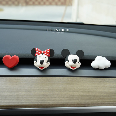 可爱米奇米妮特斯拉model3/y专用汽车空调出风口装饰车载香薰摆件