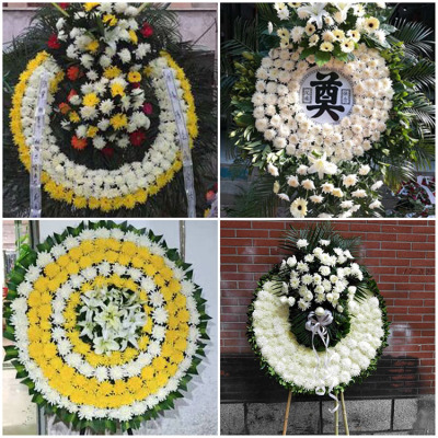 宁德市寿宁县周宁县柘荣县同城送白事花圈清明菊花束追悼丧事花蓝