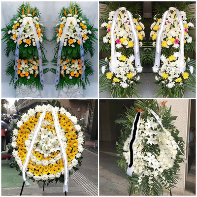 黄石港区西塞山区阳新县同城配送白事花圈清明菊花束追悼丧事花蓝