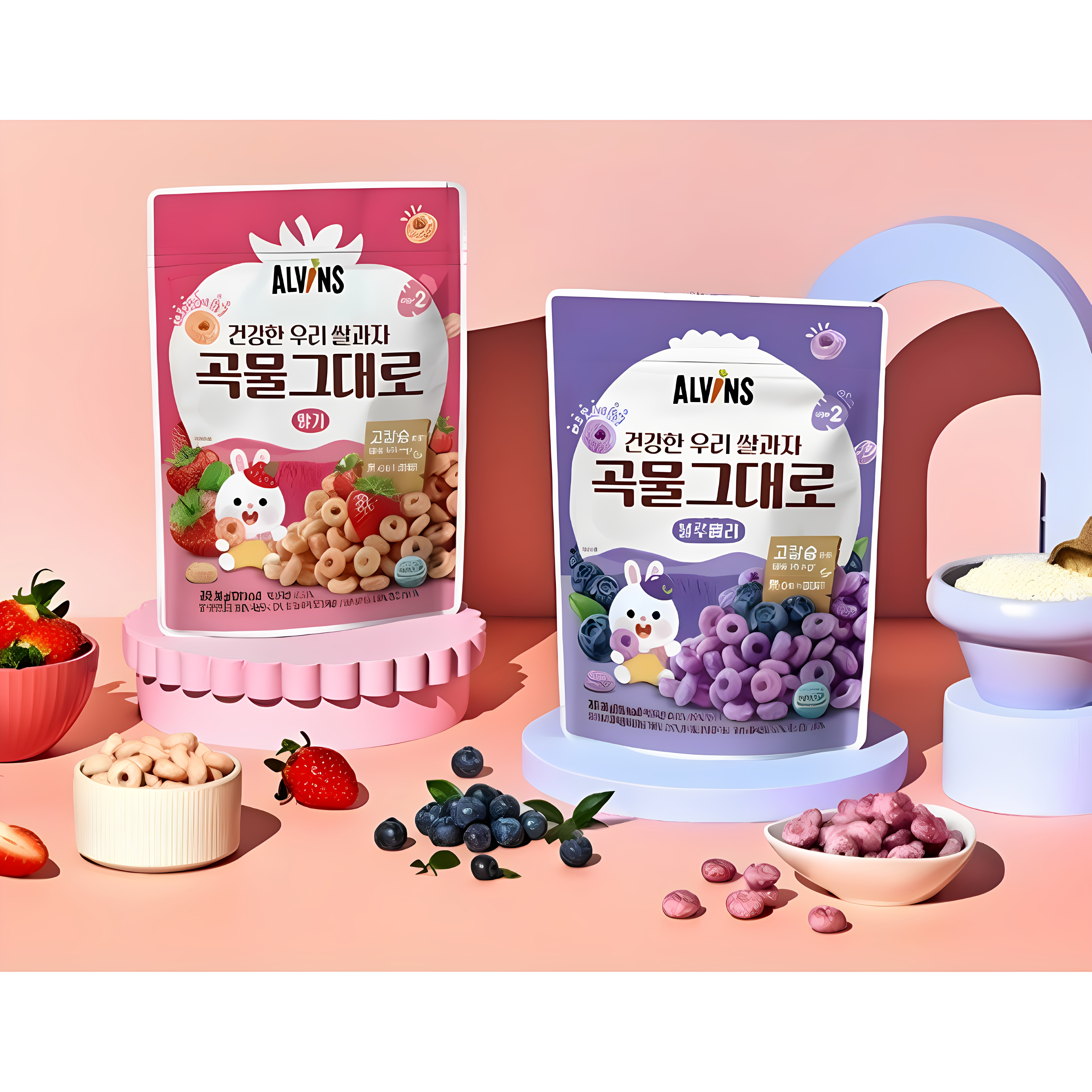 ALVINS 宝宝有机小泡芙有机米纯正水果口味制成入口速溶30g进口版