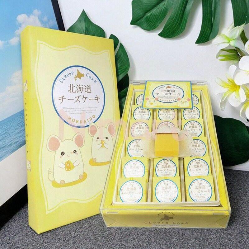 网红日本进口北海道芝士蛋糕18枚入独立装零食小松鼠卡通礼盒糕点