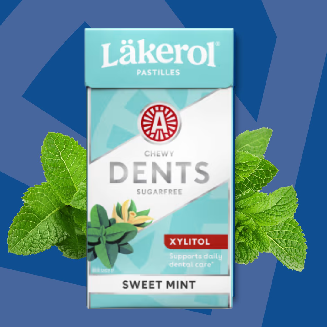 进口Lakero乐奇乐橡皮珠无糖香草薄荷润喉糖软糖休闲零食糖果盒装