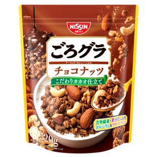 进口版健康谷物麦片早餐日清朱古力3种果仁縠物早餐啡色包装320克