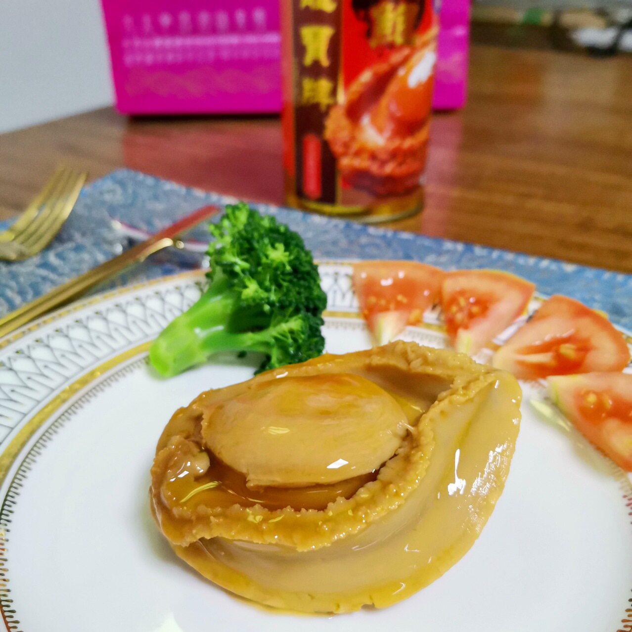 出口装 龙宝牌红烧顶汤鲍1头425G 鲍鱼罐头加热即食 海鲜鲍汁捞饭