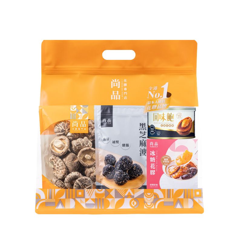尚品香菇鲍鱼优惠套装1套4款即食鲍鱼海味即食菌菇礼盒装干货食材