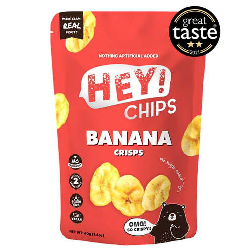 HEY!CHIPS Banana天然香蕉脆片40克酥脆休闲零食脆条袋装开袋即食