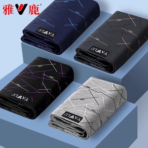 雅鹿男士内裤纯棉平角裤春季透气抗菌宽松大码四角裤男款短裤衩头