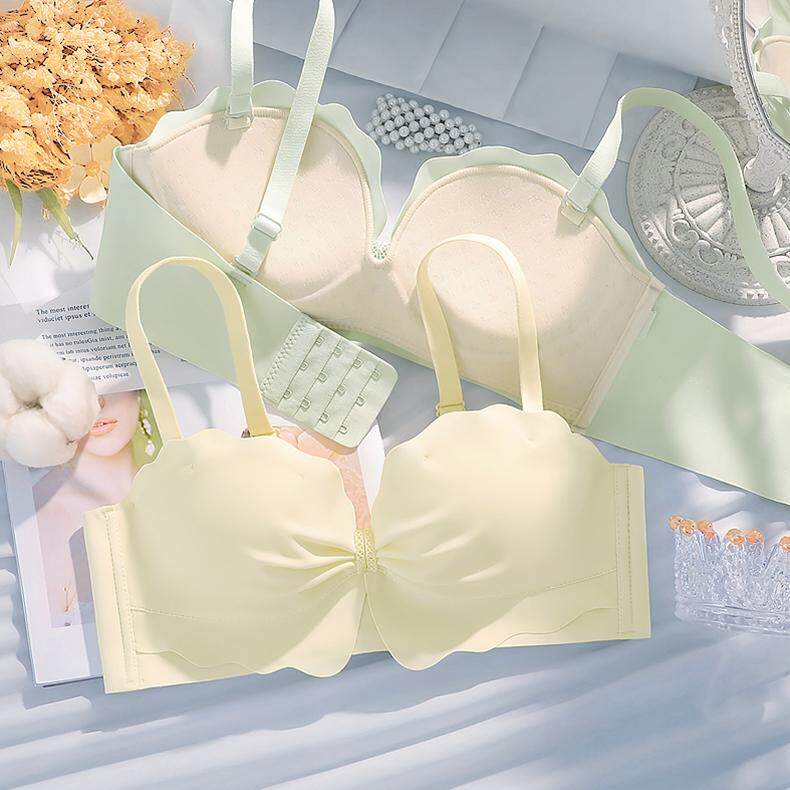 罗丽丝无肩带防滑内衣女士聚拢小胸显大调整型上托美背文胸罩套装