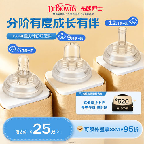 【仅适用布朗博士330mlPPSU重力球奶瓶】 重力球吸管吸嘴配件套装