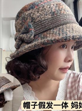 樱芝娜帽子假发一体女时尚妈妈