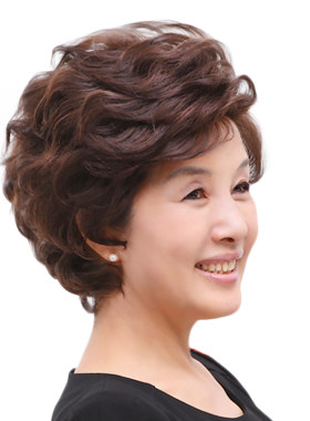 全头套蓬松中年真人假发女短发