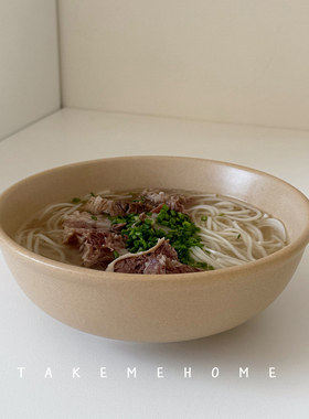 Tuxton哑光燕麦色大汤碗家用炖菜碗螺蛳粉碗拉面碗沙拉碗深汤碗