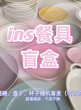 takemehome盘子盲盒陶瓷餐具碗杯子福袋随机发货ins风玻璃杯碟子