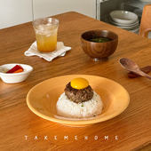 Tuxton复古橙黄色汤盘意面盘水果沙拉盘炒饭盖饭咖喱饭盘家用菜盘