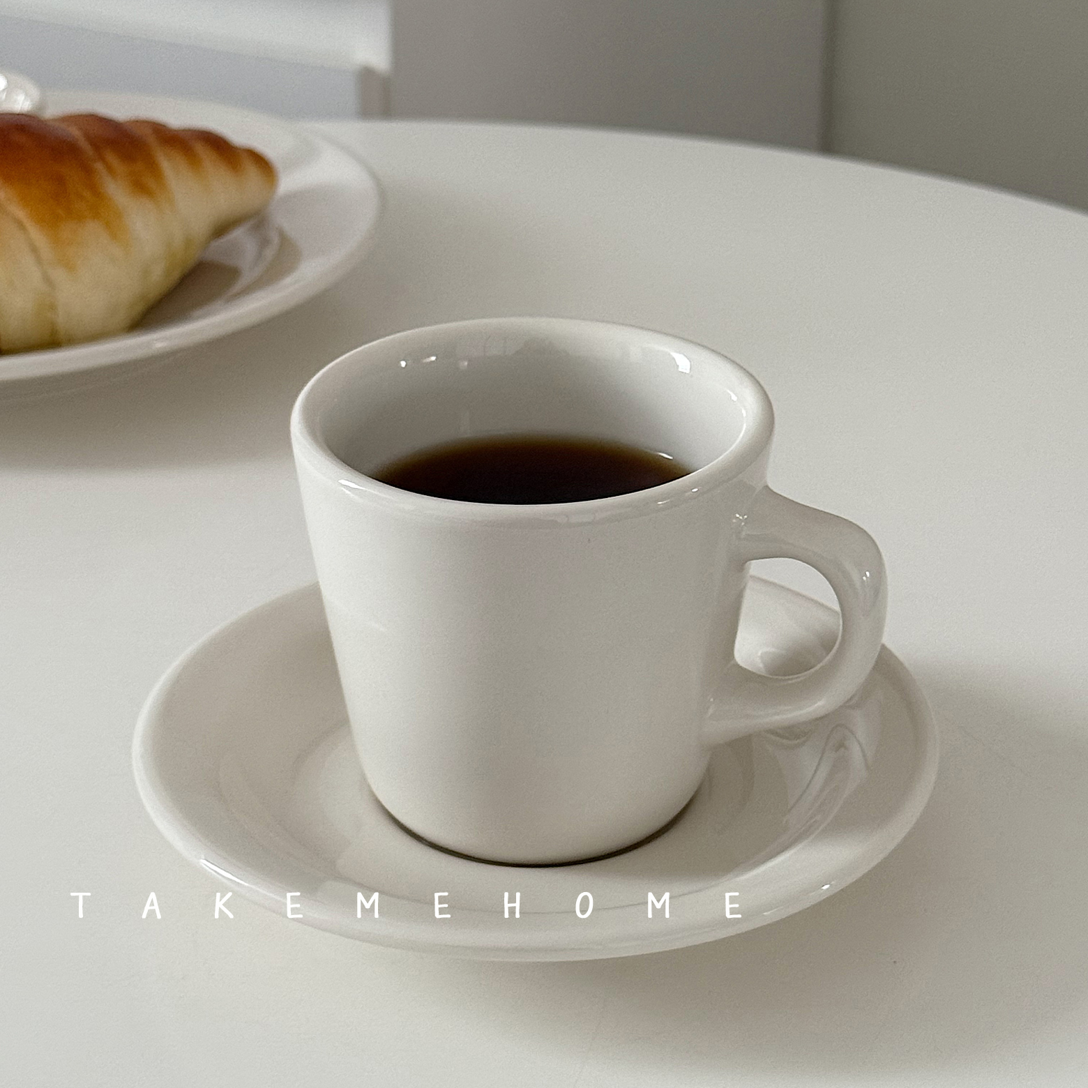 takemehome乳白咖啡杯碟套装简约ins风