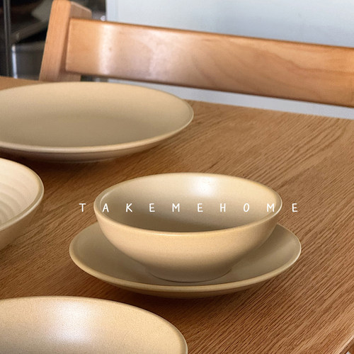 Tuxton哑光燕麦色餐具套装饭碗汤碗鱼盘平盘面碗大碗椭圆盘菜盘