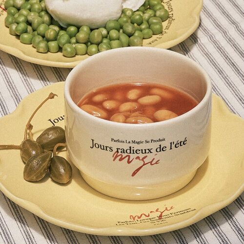 陶瓷复古法文字母酸奶碗