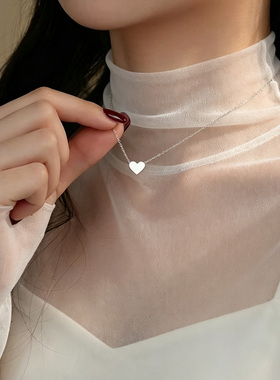 简约韩系温柔风迷你心形项链女情人节告白礼物简约气质锁骨链女潮
