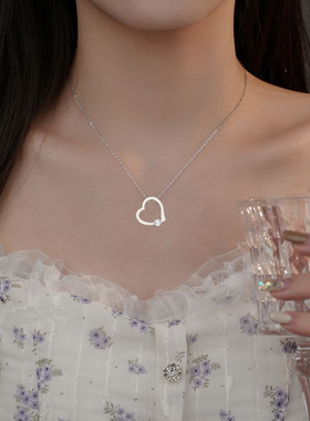 轻奢大心钻项链女ins潮小众设计感甜美百搭高级锁骨链送闺蜜礼物