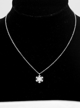 简约银色雪花项链女高级感轻奢小众锁骨链气质简约颈链女配衣服链