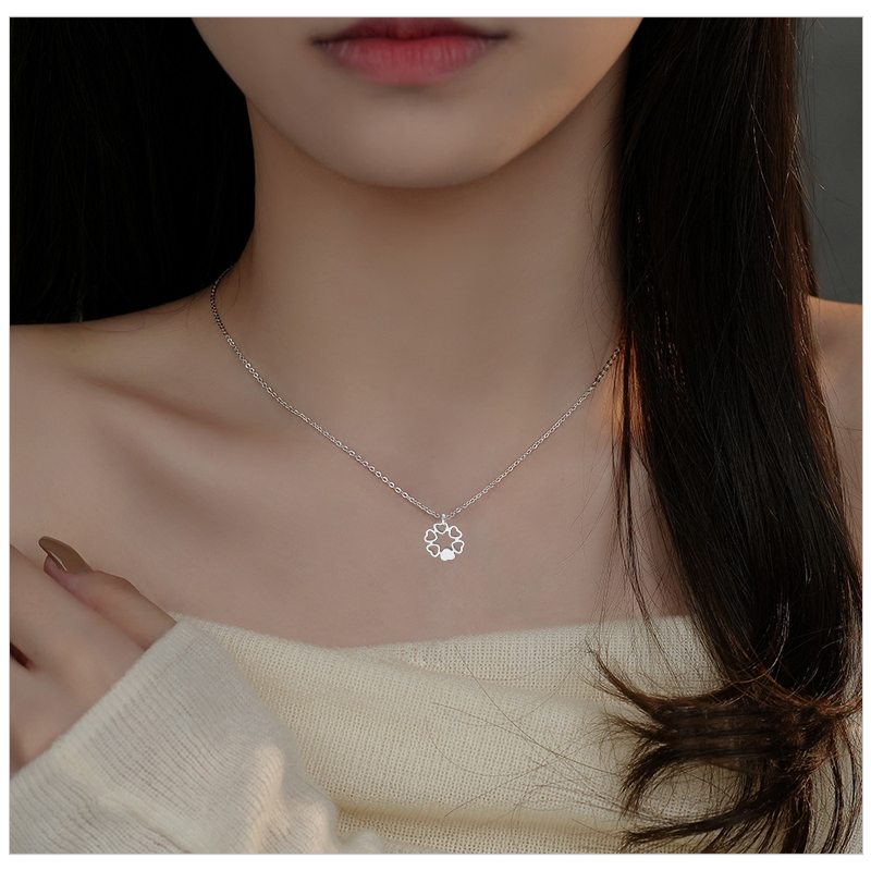 镂空金爱心形项链女吊坠日韩锁骨短款简约甜美包邮生日礼物送女友