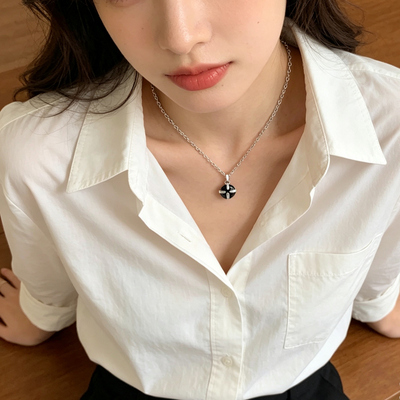 纯黑锆石迷你细链项链女 轻奢小众暗黑风 送闺蜜个性生日礼物