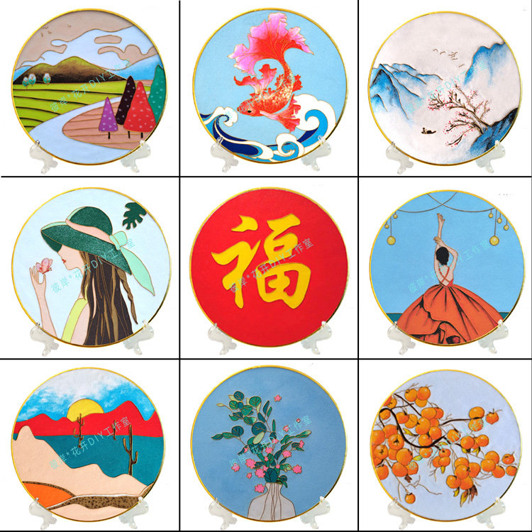 景泰蓝掐丝珐琅画diy新手材料
