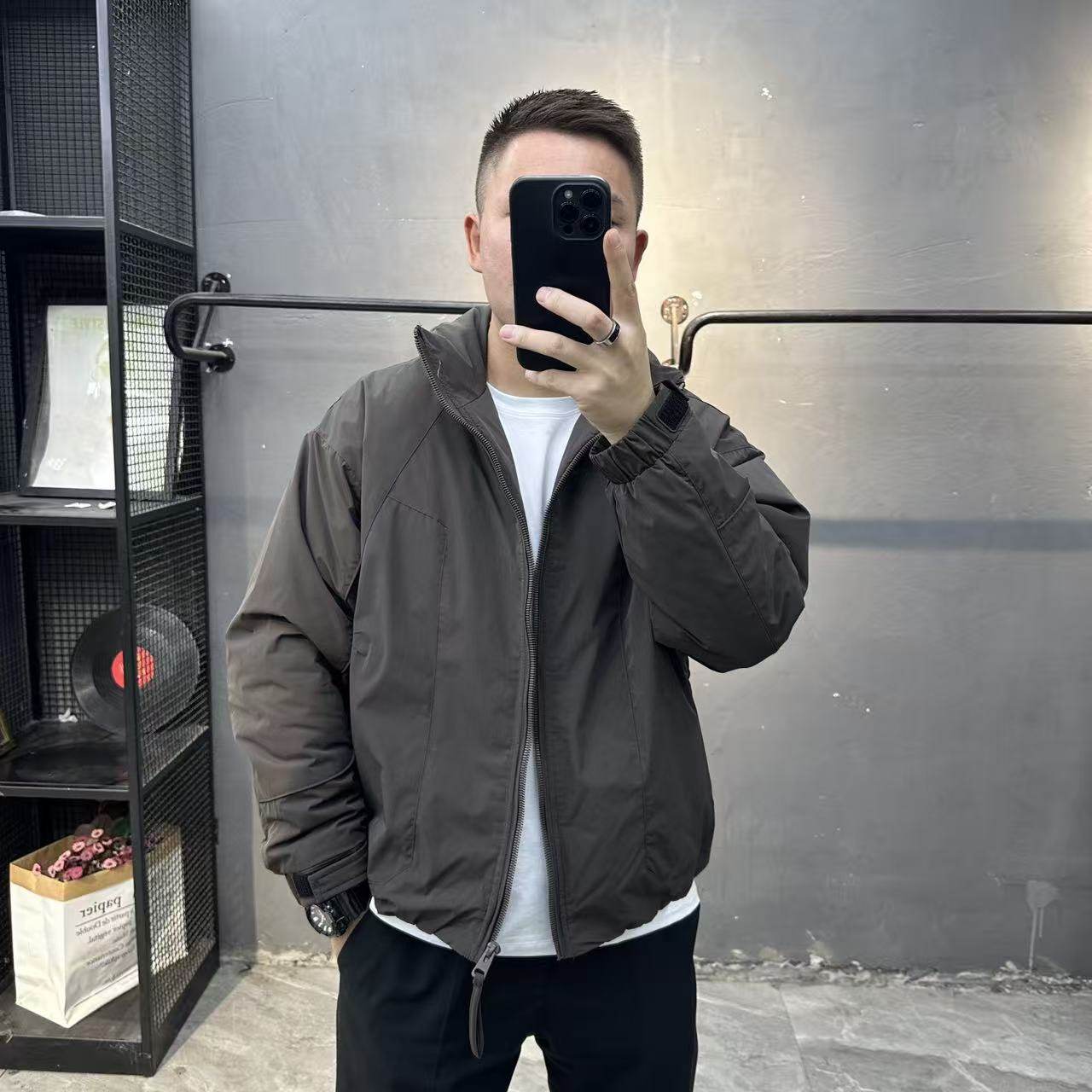 立领加厚棉服男2025秋冬新款设计感宽松短款保暖男士上衣夹克外套