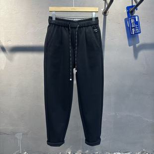新款 子潮牌百搭运动裤 加绒加厚休闲裤 宽松小直筒西裤 男士 2025冬季